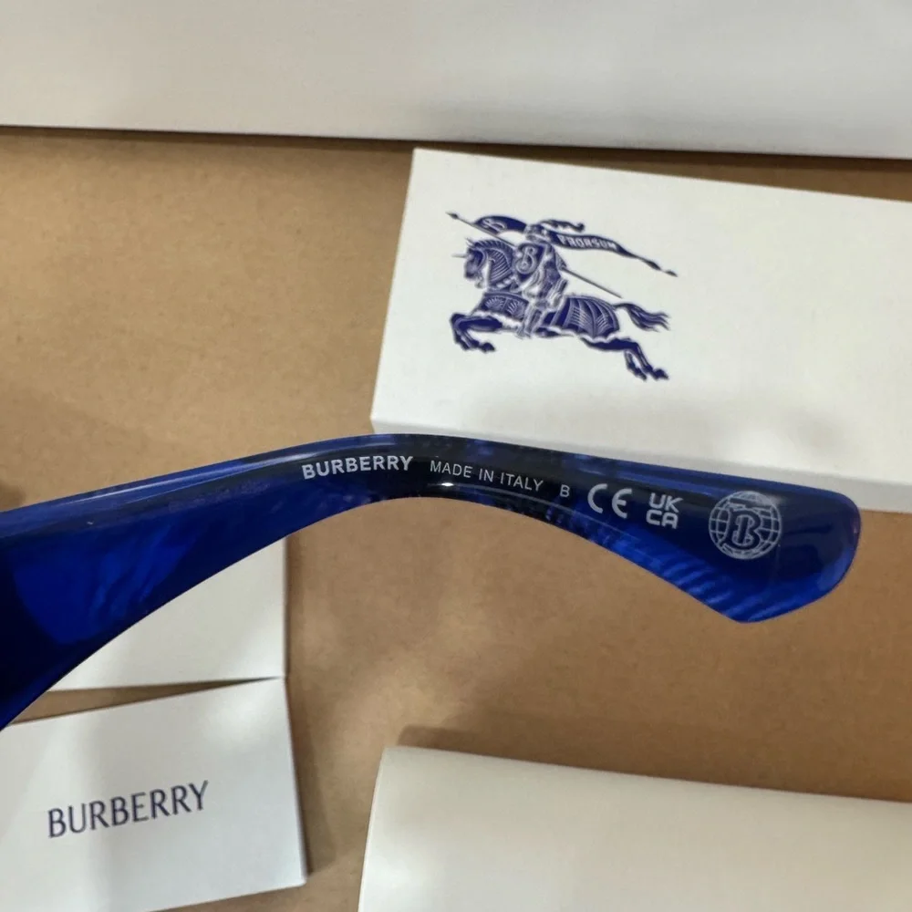 Burberry Check Blue Cat-Eye Sunglasses for Women - Picture 10 of 15